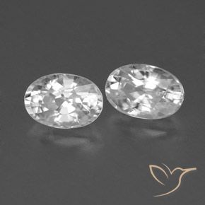 1.69 ctw White Zircon Stones, Natural Zircon in Oval Facet Shape for Sale