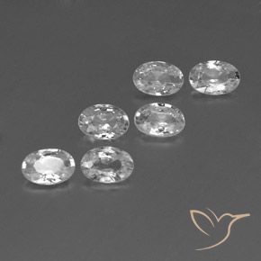 3.92 ctw White Zircon Stones, Natural Zircon in Oval Facet Shape for Sale