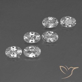4.55 ctw White Zircon Stones, Natural Zircon in Oval Facet Shape for Sale
