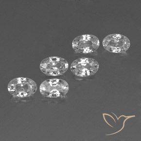 4.42 ctw White Zircon Stones, Natural Zircon in Oval Facet Shape for Sale