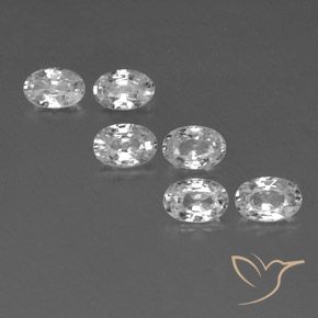 4.32ctw Natural White Zircon, Oval, VVS-VS