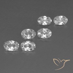 4.32 ctw White Zircon Stones, Natural Zircon in Oval Facet Shape for Sale