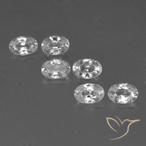 4.39ctw Natural White Zircon, Oval, VVS-VS