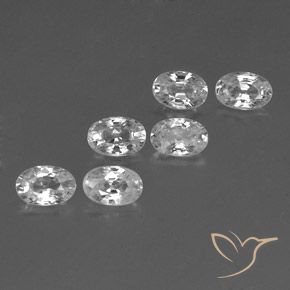 4.39 ctw White Zircon Stones, Natural Zircon in Oval Facet Shape for Sale