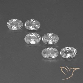 4.03ctw Natural White Zircon, Oval, VVS-VS