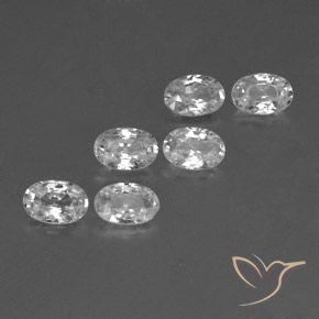 4.03 ctw White Zircon Stones, Natural Zircon in Oval Facet Shape for Sale