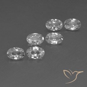 4.07 ctw White Zircon Stones, Natural Zircon in Oval Facet Shape for Sale