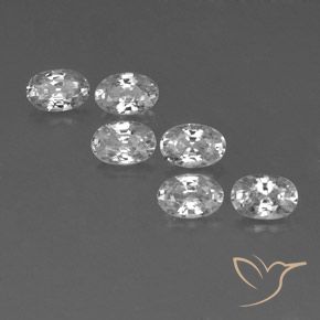 4.46ctw Natural White Zircon, Oval, VVS-VS
