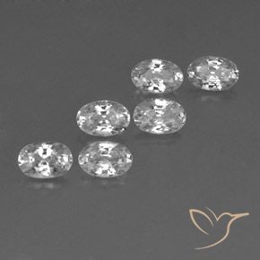 4.46 ctw White Zircon Stones, Natural Zircon in Oval Facet Shape for Sale