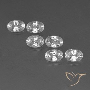 4.64ctw Natural White Zircon, Oval, VVS-VS