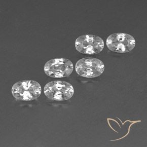 4.64 ctw White Zircon Stones, Natural Zircon in Oval Facet Shape for Sale