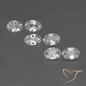 3.90ctw Natural White Zircon, Oval, VVS-VS