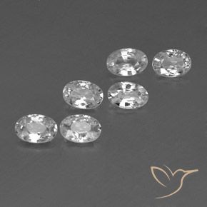 3.90 ctw White Zircon Stones, Natural Zircon in Oval Facet Shape for Sale