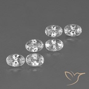 5.32ctw Natural White Zircon, Oval, VVS-VS