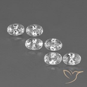 5.32 ctw White Zircon Stones, Natural Zircon in Oval Facet Shape for Sale
