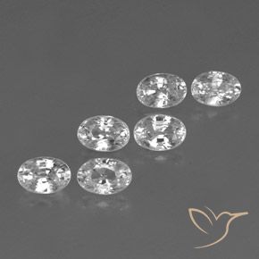 4.68ctw Natural White Zircon, Oval, VVS-VS