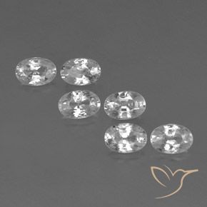 4.55 ctw White Zircon Stones, Natural Zircon in Oval Facet Shape for Sale
