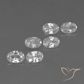 4.18ctw Natural White Zircon, Oval, VVS-VS