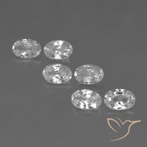 4.18 ctw White Zircon Stones, Natural Zircon in Oval Facet Shape for Sale