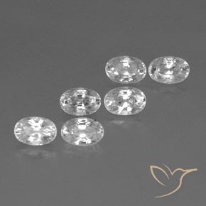 5.35ctw Natural White Zircon, Oval, VVS-VS