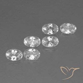 4.69ctw Natural White Zircon, Oval, VVS-VS