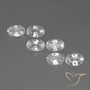 4.69 ctw White Zircon Stones, Natural Zircon in Oval Facet Shape for Sale