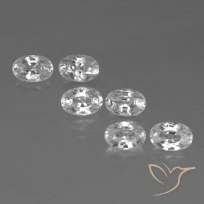 4.63 ctw White Zircon Stones, Natural Zircon in Oval Facet Shape for Sale