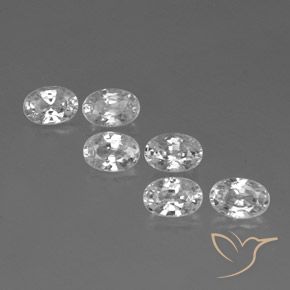 4.61 ctw White Zircon Stones, Natural Zircon in Oval Facet Shape for Sale