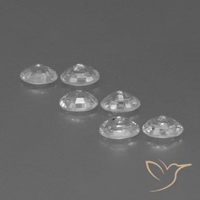 Zircon Gemstones in 6 x 4 mm (calibrated) Size for Sale, Zircon Stones in White Color