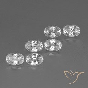 5.14 ctw White Zircon Stones, Natural Zircon in Oval Facet Shape for Sale