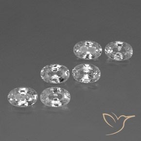 4.77ctw Natural White Zircon, Oval, VVS-VS