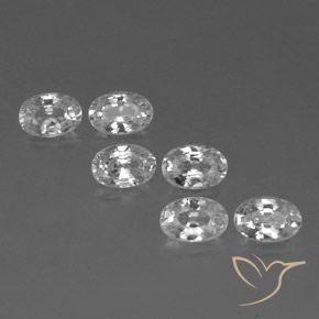 4.77 ctw White Zircon Stones, Natural Zircon in Oval Facet Shape for Sale
