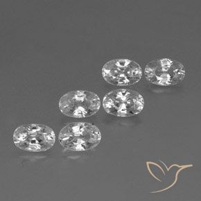 5.01 ctw White Zircon Stones, Natural Zircon in Oval Facet Shape for Sale