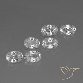 4.45ctw Natural White Zircon, Oval, VVS-VS