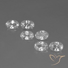 4.45 ctw White Zircon Stones, Natural Zircon in Oval Facet Shape for Sale