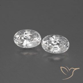 1.63 ct White Zircon, 6 x 4.1 mm Oval Cut From Cambodia, Photo A