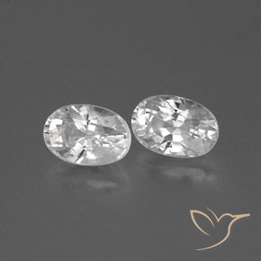 1.63 ctw White Zircon Stones, Natural Zircon in Oval Facet Shape for Sale