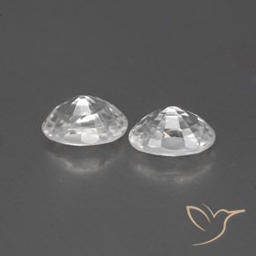 Zircon Gemstones in 6 x 4 mm (calibrated) Size for Sale, Zircon Stones in White Color
