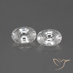 1.64ctw Natural White Zircon, Oval, VVS-VS