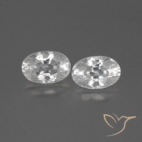 1.7 ct White Zircon, 6.2 x 4.2 mm Oval Cut From Cambodia, Photo A