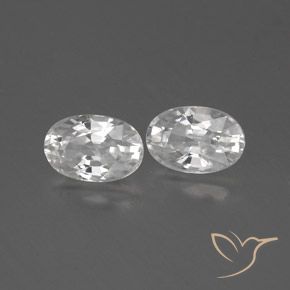 1.70 ctw White Zircon Stones, Natural Zircon in Oval Facet Shape for Sale