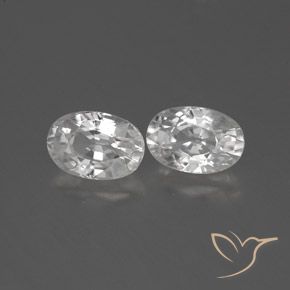 1.69 ctw White Zircon Stones, Natural Zircon in Oval Facet Shape for Sale