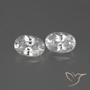 1.65 ctw White Zircon Stones, Natural Zircon in Oval Facet Shape for Sale