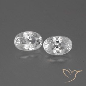 1.7 ct White Zircon, 6.1 x 4.1 mm Oval Cut From Cambodia, Photo A
