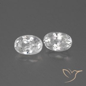 1.70 ctw White Zircon Stones, Natural Zircon in Oval Facet Shape for Sale