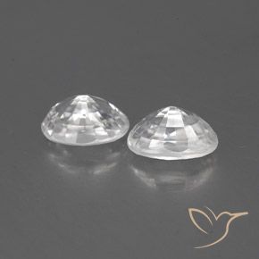 Zircon Gemstones in 6 x 4 mm (calibrated) Size for Sale, Zircon Stones in White Color