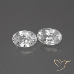 1.80 ctw White Zircon Stones, Natural Zircon in Oval Facet Shape for Sale