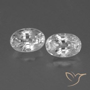 1.79 ct White Zircon, 6.2 x 4.2 mm Oval Cut From Cambodia, Photo A