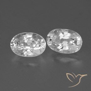 1.79 ctw White Zircon Stones, Natural Zircon in Oval Facet Shape for Sale
