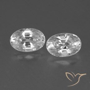 1.67 ct White Zircon, 6.1 x 4.2 mm Oval Cut From Cambodia, Photo A